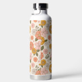 Blumengarten-Muster in Rosa und Orange Trinkflasche (Rechts)