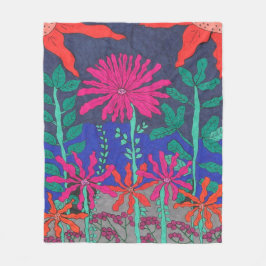 Blumengarten Nachtszene Fleecedecke