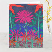 Blumengarten Nachtszene Karte (Gelbe Blume)