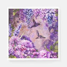 Blumengarten Napkin Hummingbirds Wisteria Serviette