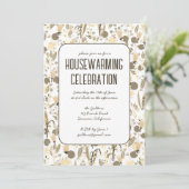 Blumengarten Neutrals Custom HoUSEWARMING PARTY Einladung (Stehend Vorderseite)