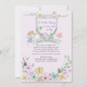 Blumengarten Niedlich und Girly Baby Sprinkle Einladung (Vorderseite)