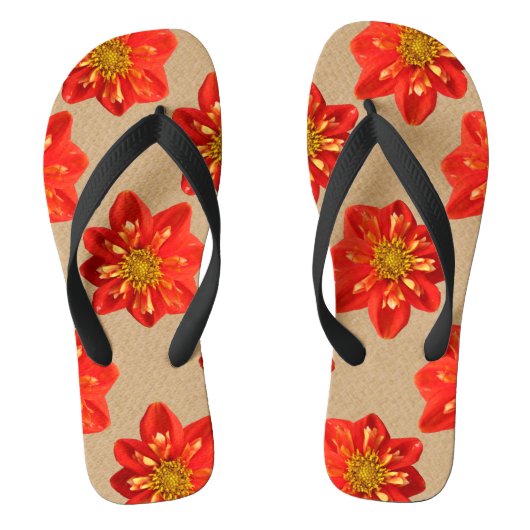 Blumengarten Orange Dahlia Blume Badesandalen (Fußbett)