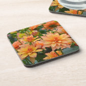 Blumengarten Orange dahlia Untersetzer (Linke Seite)
