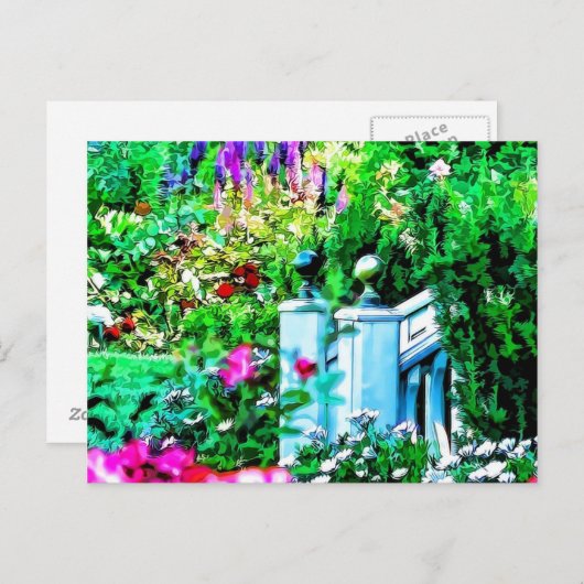 Blumengarten Paradies Postkarte (Vorne/Hinten)