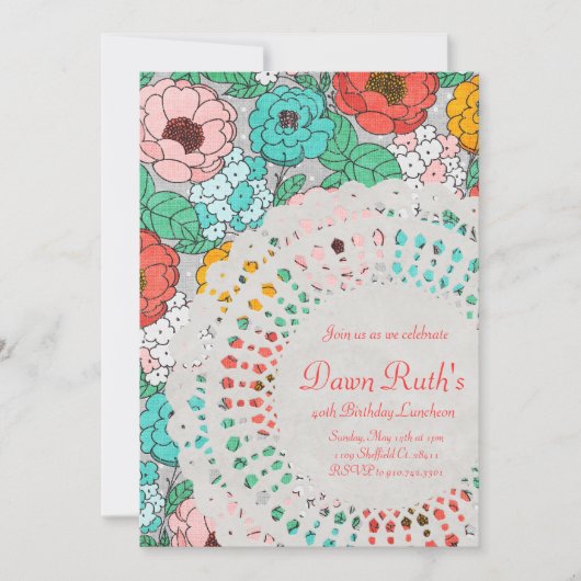 Blumengarten Party Bridal Luncheon Einladung (Vorderseite)