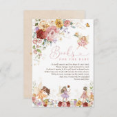 Blumengarten Party Bücher für Babydusche Begleitkarte (Vorne/Hinten)