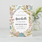 Blumengarten Party Weißer Geburtstag Einladung (Stehend Vorderseite)