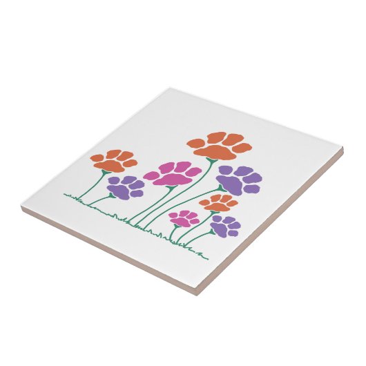 Blumengarten Pawprint Fliese (Seite)