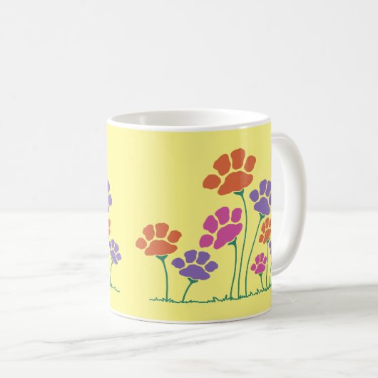 Blumengarten Pawprint Kaffeetasse (VorderseiteRechts)
