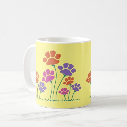 Blumengarten Pawprint Kaffeetasse (Vorderseite Links)