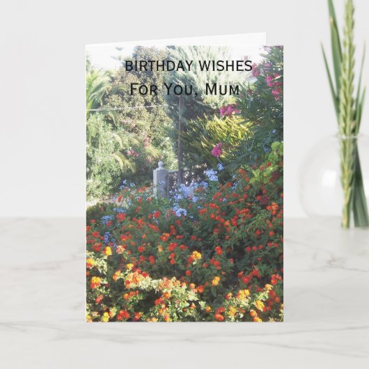 Blumengarten Personalisiert Mutter Geburtstag Karte (Vorderseite)