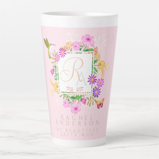 Blumengarten Pink Latte Milchtasse (Vorderseite)