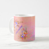 Blumengarten Pink Wasserfarbe Persönlich gestalten Kaffeetasse (Vorderseite Links)