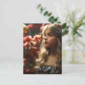 Blumengarten Princess Girl Postkarte (Stehend Vorderseite)