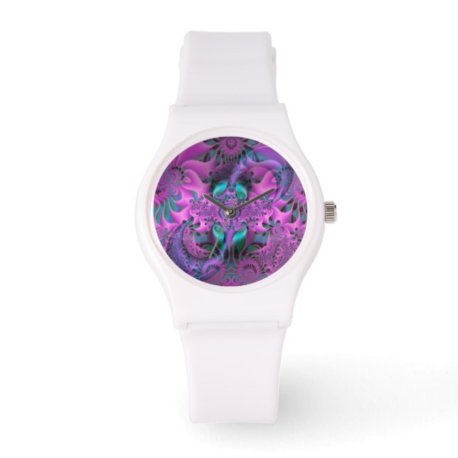 Blumengärten Psychedelic Armbanduhr (Vorderseite)