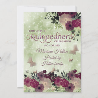 Blumengarten Quinceañera Einladung