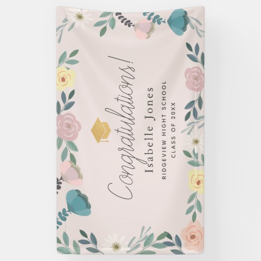 Blumengarten Rosa Abschluss Banner (Vertikal)