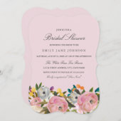 Blumengarten Rosa Brautparty laden ein Einladung (Vorne/Hinten)