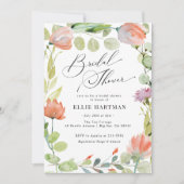 Blumengarten Rosa Grünes Brautparty Einladung (Vorderseite)