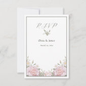 Blumengarten Rosa Rosen Hochzeit RSVP Karte (Vorderseite)