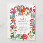 Blumengarten Rose Kinderdusche Einladung (Vorderseite)