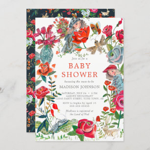 Blumengarten Rose Kinderdusche Einladung