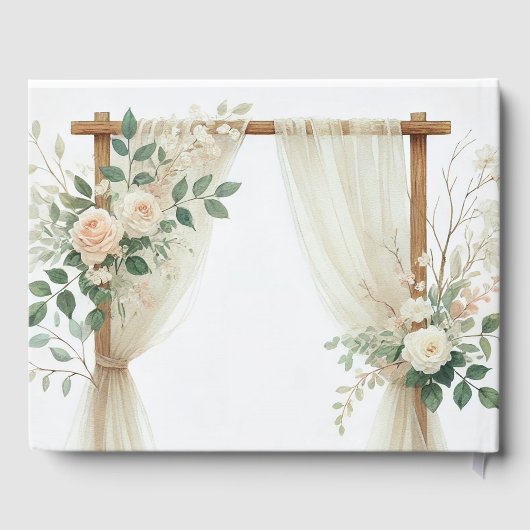 Blumengarten Rose Rustikale Hochzeit Gästebuch (Rückseite)