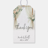 Blumengarten Rose Rustikale Hochzeit Geschenkanhänger (Rückseite)