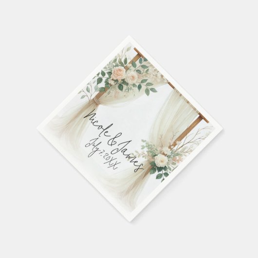 Blumengarten Rose Rustikale Hochzeit Serviette (Ecke)