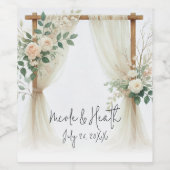 Blumengarten Rose Rustikale Hochzeit Weinetikett (Einzelnes Label)