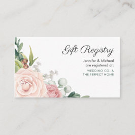 Blumengarten Rose Wreath Wedding Gift Registry Begleitkarte