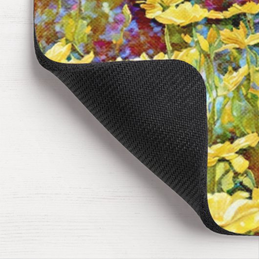 Blumengarten Rows Yellow Blue Art Mouse Pad Mousepad (Ecke)