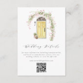 Blumengarten Rustikale Hütte Hochzeitsdetails Begleitkarte (Vorderseite)