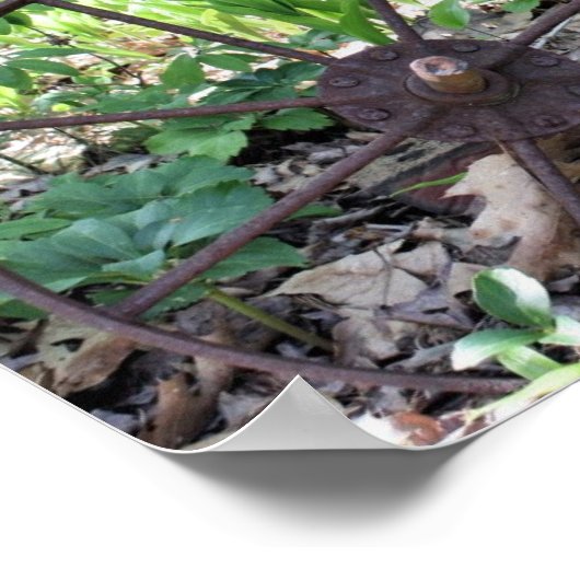 Blumengarten Rusty Wheel and Pump Poster (Ecke)