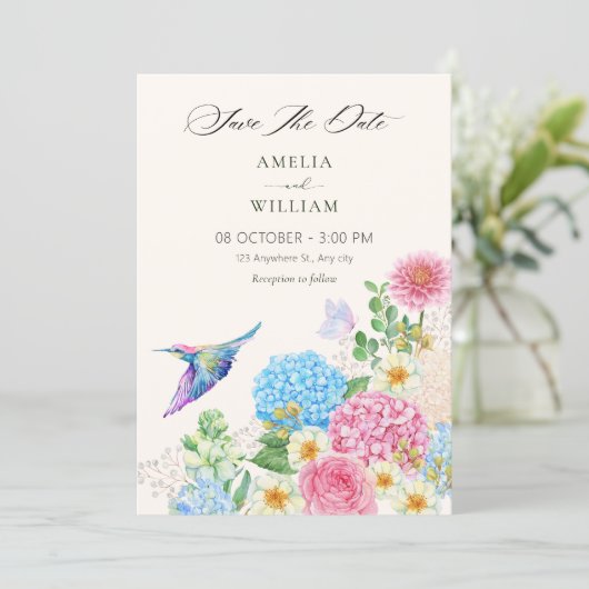 Blumengarten Save The Date (Stehend Vorderseite)