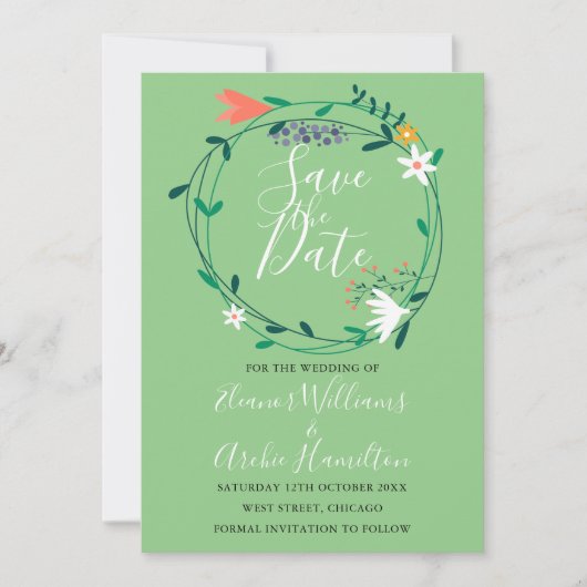 Blumengarten Save the Date Karte (Vorderseite)