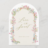 Blumengarten-Schild mit 5 x 7 Bogen Brautparty Einladung (Vorderseite)