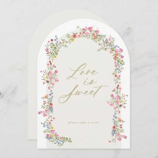 Blumengarten-Schild mit 5 x 7 Bogen Brautparty Einladung (Vorne/Hinten)