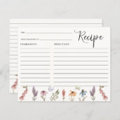 Blumengarten Schmetterling Brautparty Rezept Karte (Vorne/Hinten)