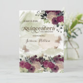 Blumengarten Schmetterling Quinceañera Einladung (Stehend Vorderseite)