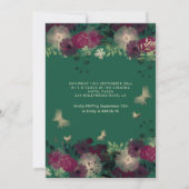 Blumengarten Schmetterling Quinceñera grün Einladung (Rückseite)