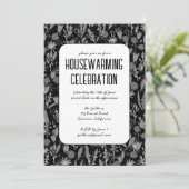 Blumengarten Schwarzes PARTY Einladung (Stehend Vorderseite)