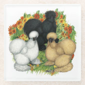 Blumengarten Silkies Glasuntersetzer (Vorderseite)