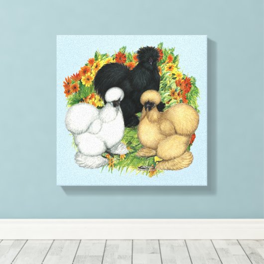 Blumengarten Silkies Leinwanddruck (Insitu (Holzboden))