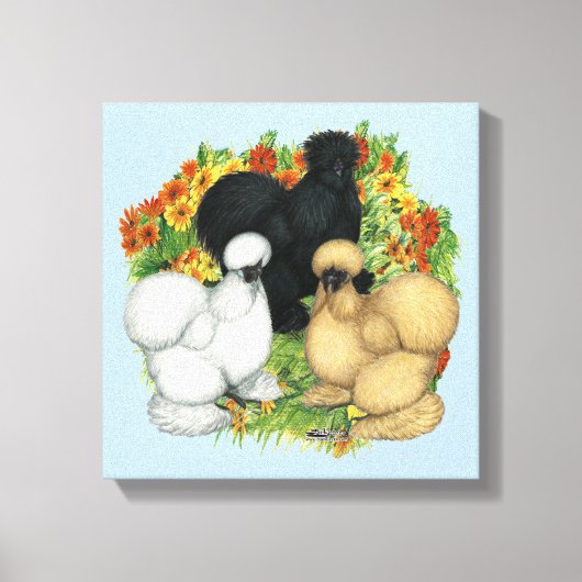 Blumengarten Silkies Leinwanddruck (Vorderseite)