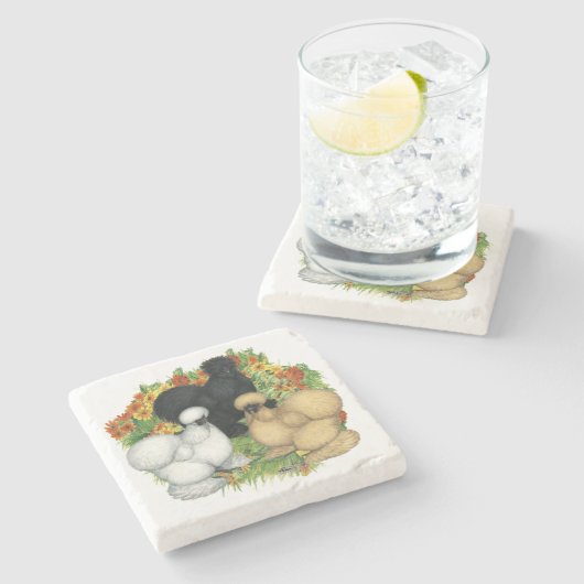 Blumengarten Silkies Steinuntersetzer (Seitenansicht)