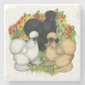 Blumengarten Silkies Steinuntersetzer (Vorderseite)