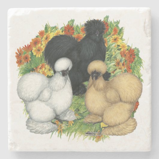 Blumengarten Silkies Steinuntersetzer (Vorderseite)