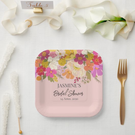 Blumengarten Sommer Brautparty Pappteller (Hochzeit)